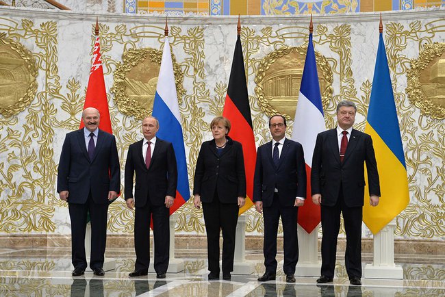 Les dirigeants européens avec le président Lukashenko, le 12 février à Minsk [Photo Kremlin]